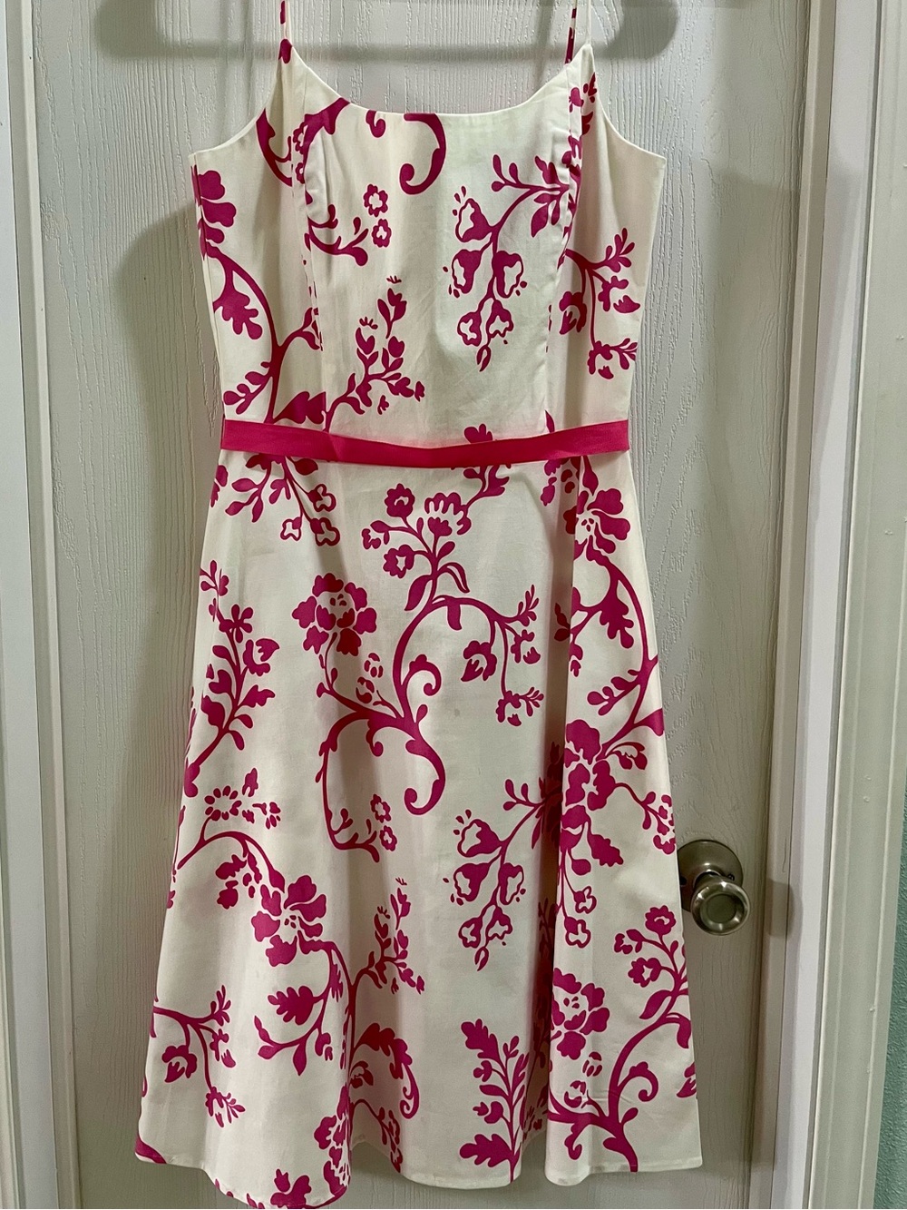 Pink and White Floral Dress